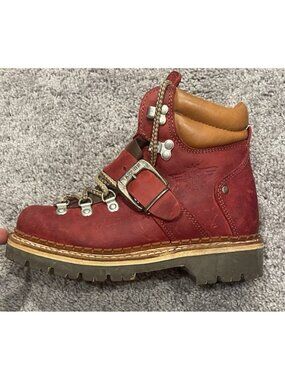 RARE The Art Company Red Leather Women Y2K Size 6